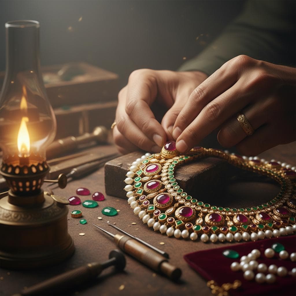 Kundan jewellery craftsmanship
